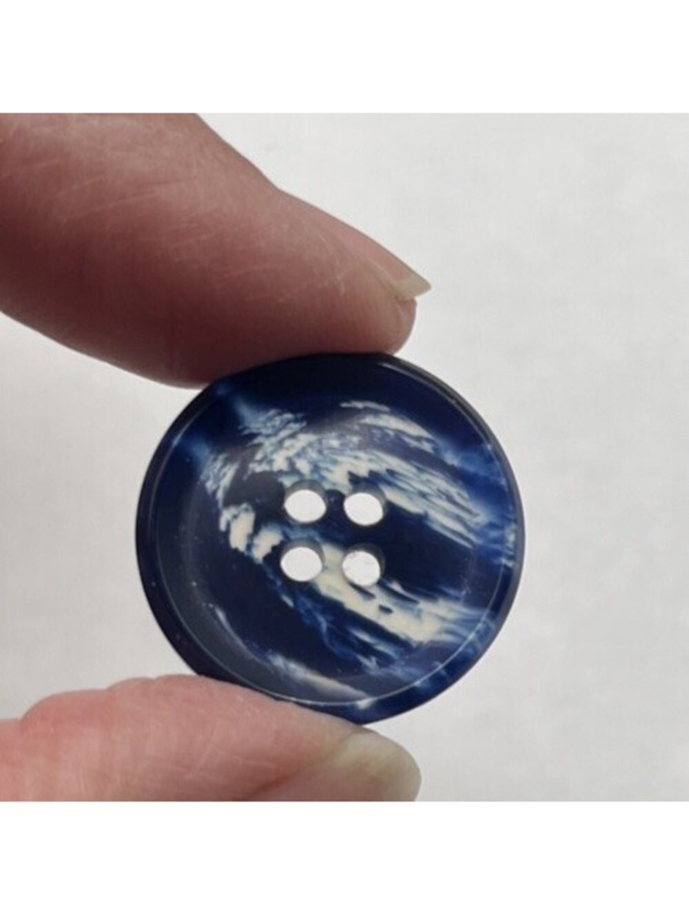 Cobalt Blue Marbled Lucite Buttons Translucent Art Deco Set 11 Couture Vintage